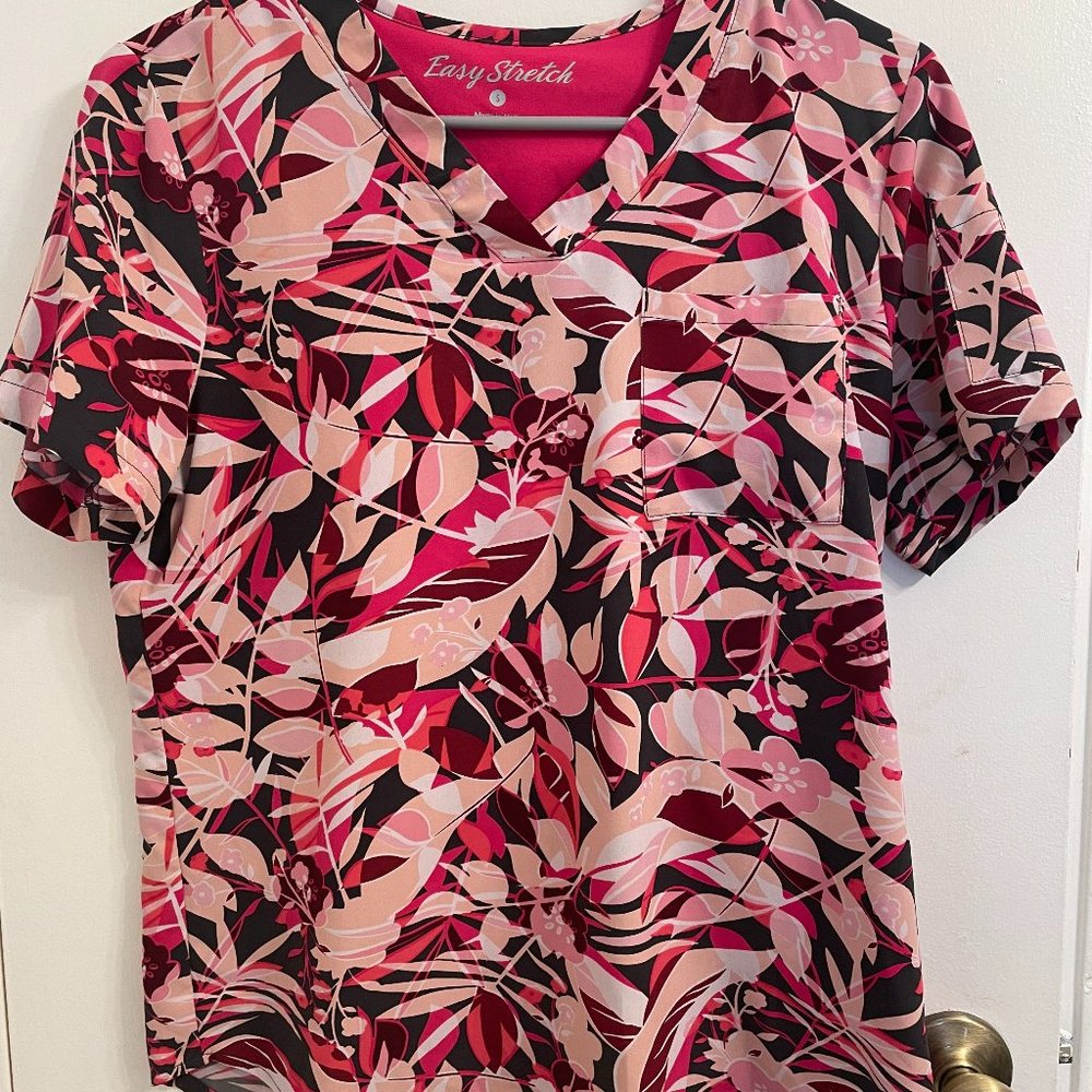Easy STRETCH by Butter-Soft™ Tropical Floral Print Scrub Top